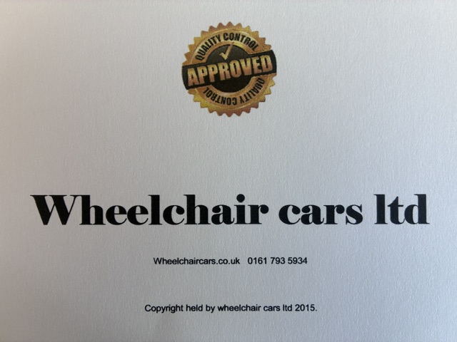 All our Adapted cars are supplied with 2 safety certificates
